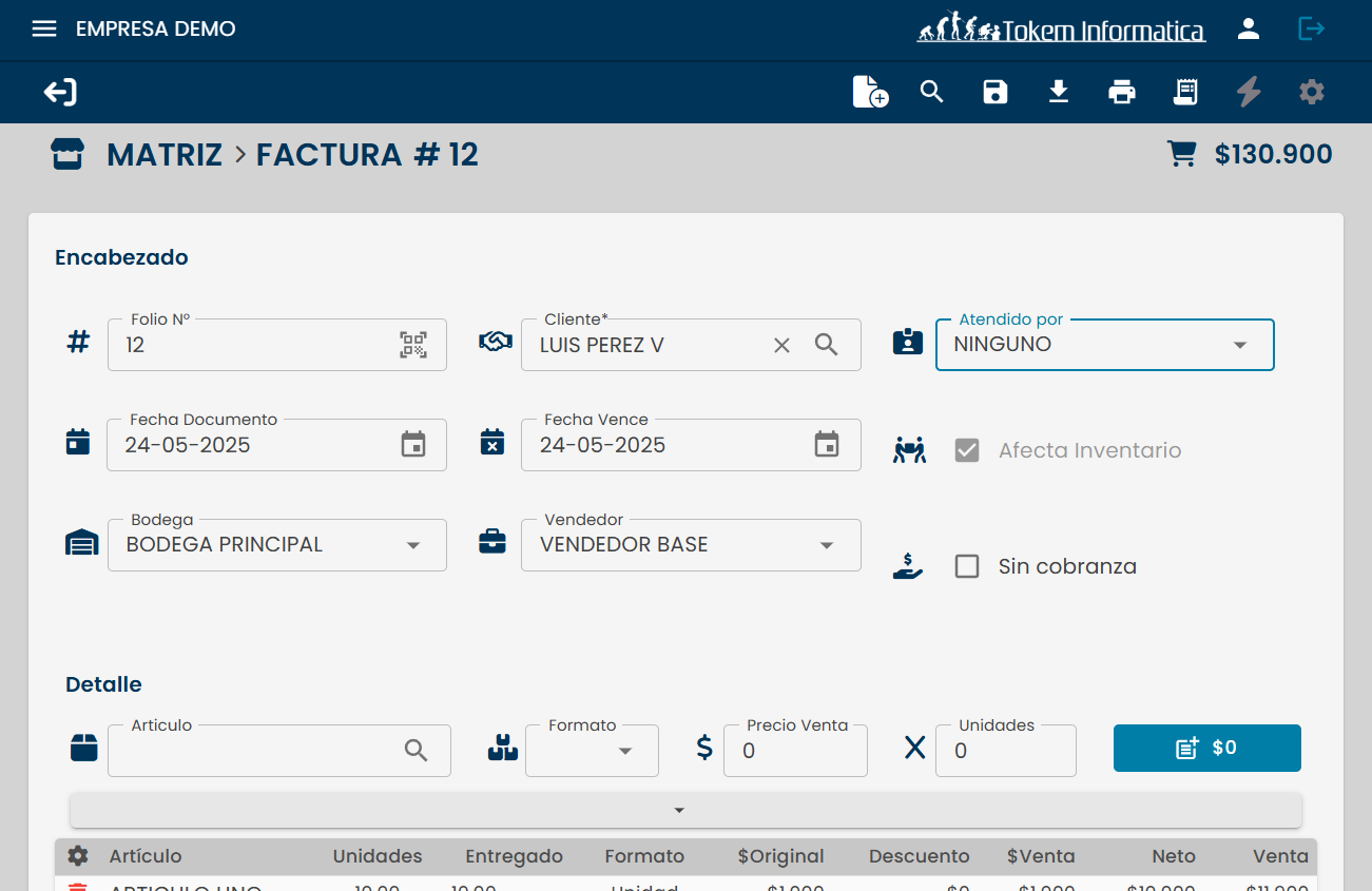 Opciones de DTE en Ventas